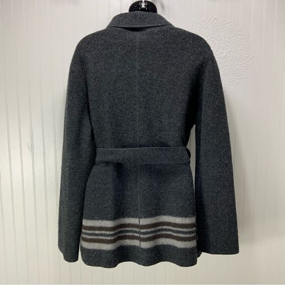 LANDS END 100% wool jacket with waist belt - Picture 3 of 5